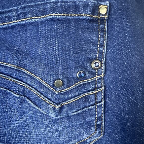 Chico's size 3 us XL chicos platinum Medium Wash Blue Denim jeans 16 straight - Picture 5 of 13